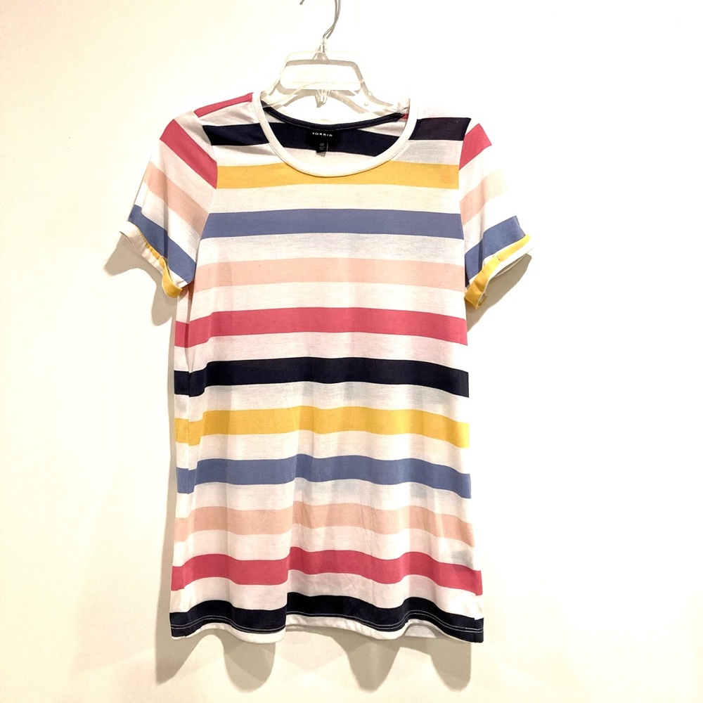 Torrid Size 00 Multi Stripe Tee, Item# 11685525